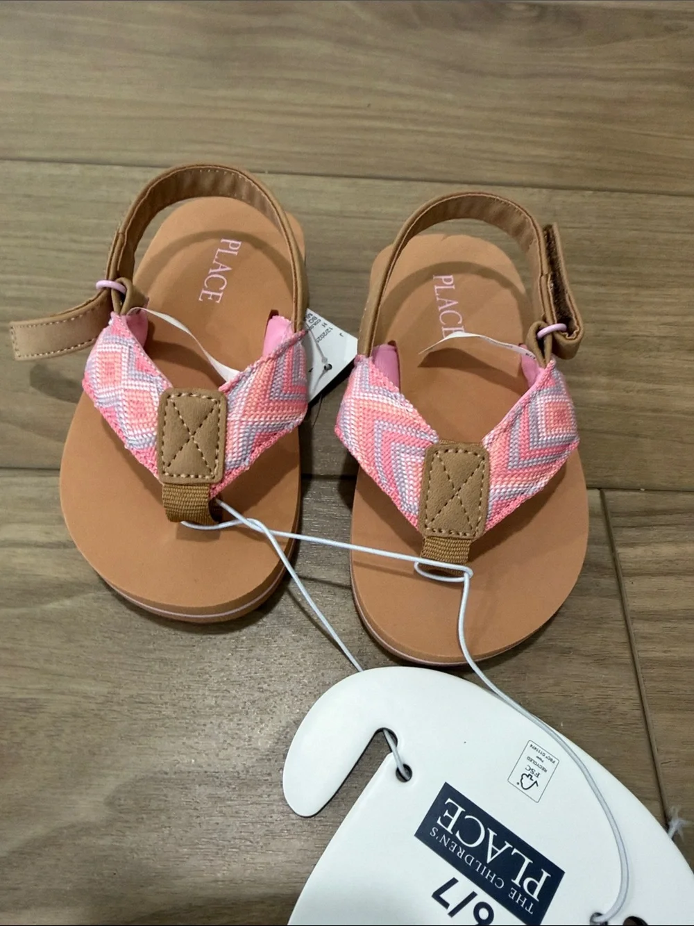 The Children's Place Pink Chevron Toddler Sandals